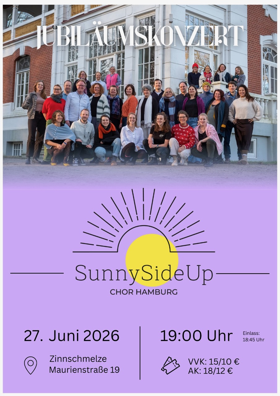 Sunnysideup Konzert am 27. Juni 2026, um 19 Uhr in der Zinnschmelze